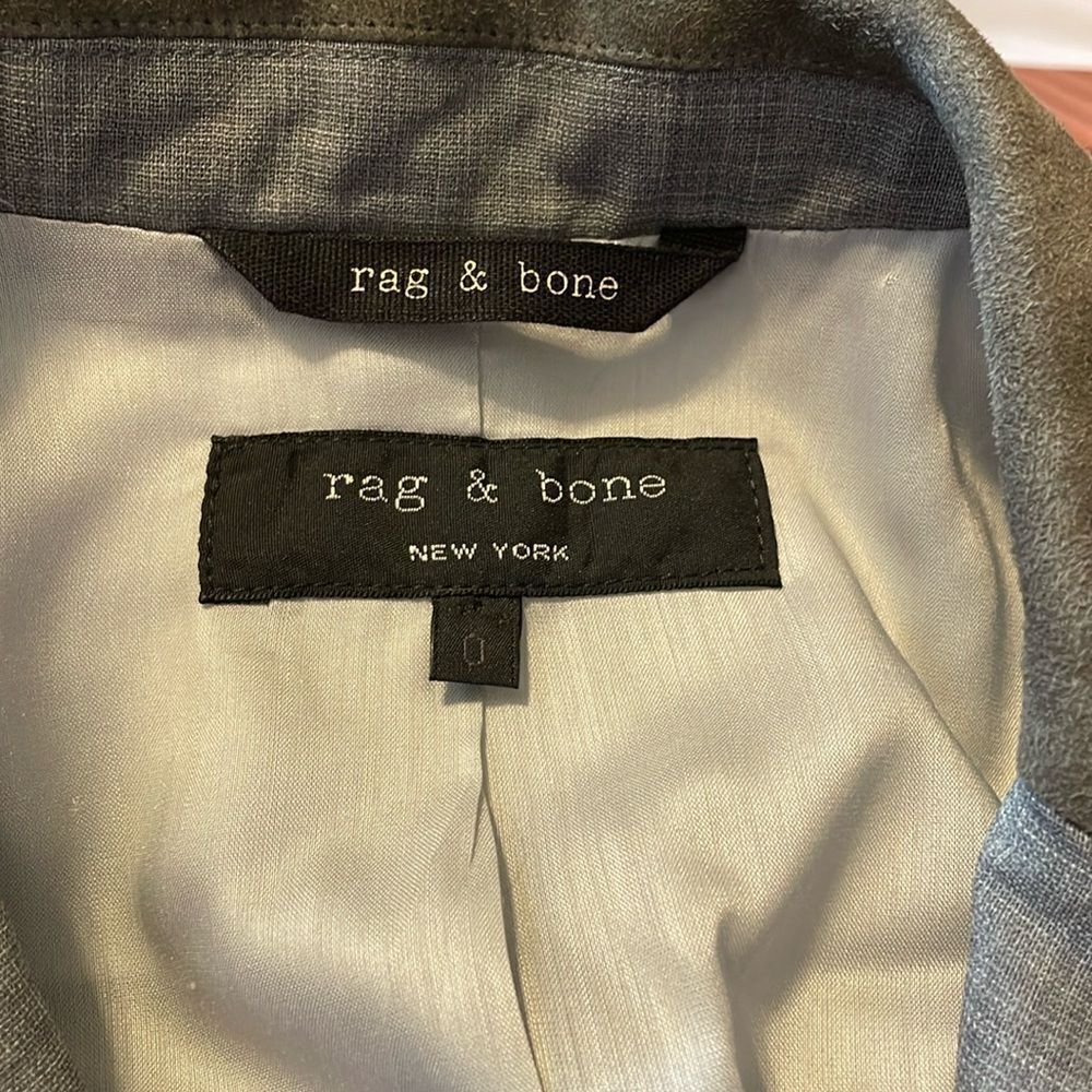 Rag & Bone Hidden Button Blazer Jacket Grey 0 - image 6